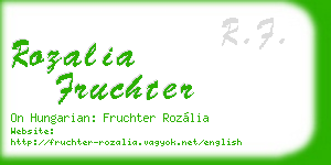rozalia fruchter business card